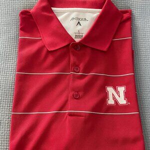 Antigua L Nebraska Cornhuskers Red SS Desert Dry Polo